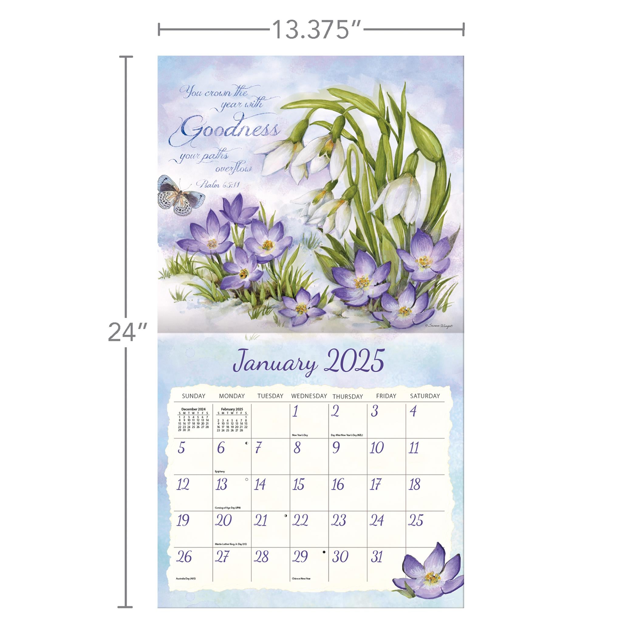 Natures Grace Wall 2025 Calendar