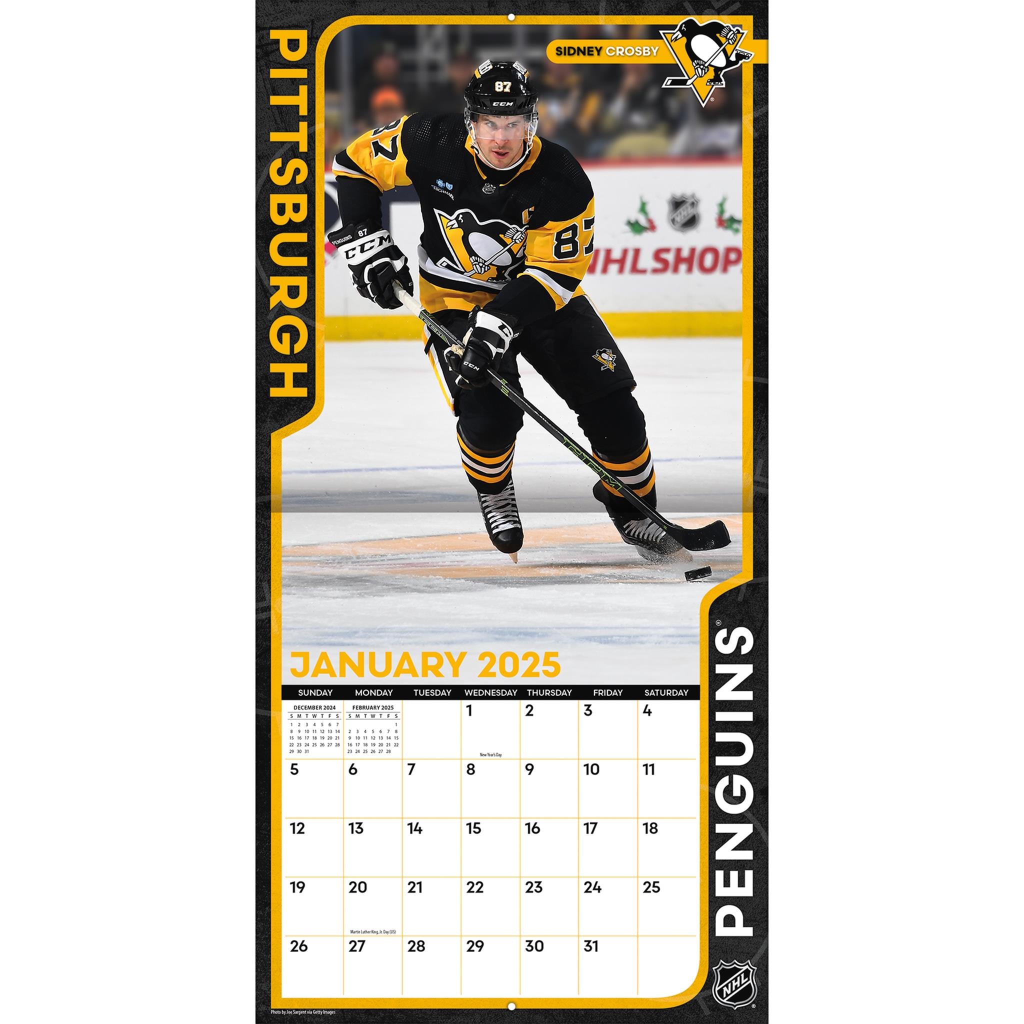 NHL Pittsburgh Penguins Wall 2025 Calendar