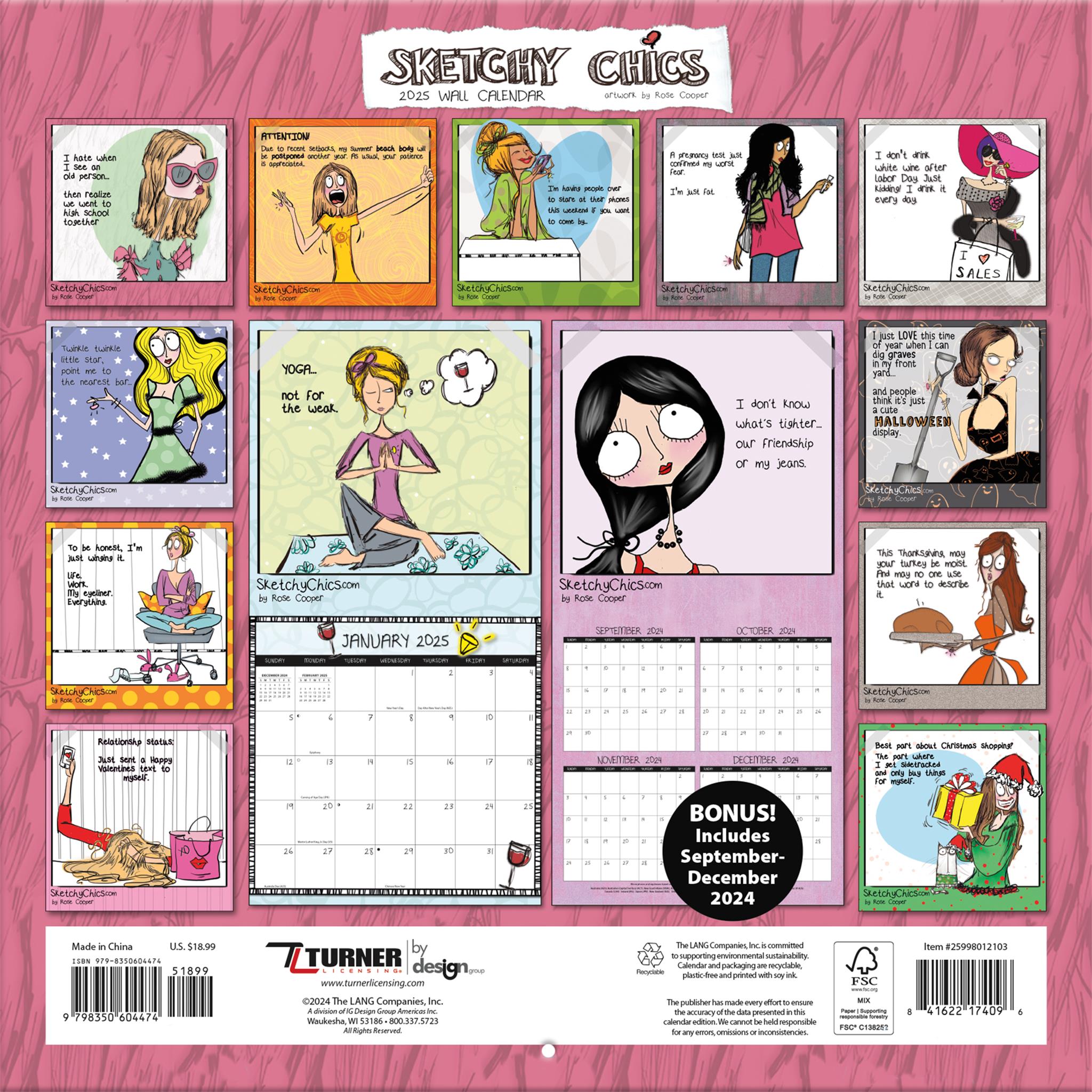 Sketchy Chics Wall 2025 Calendar - Online Exclusive