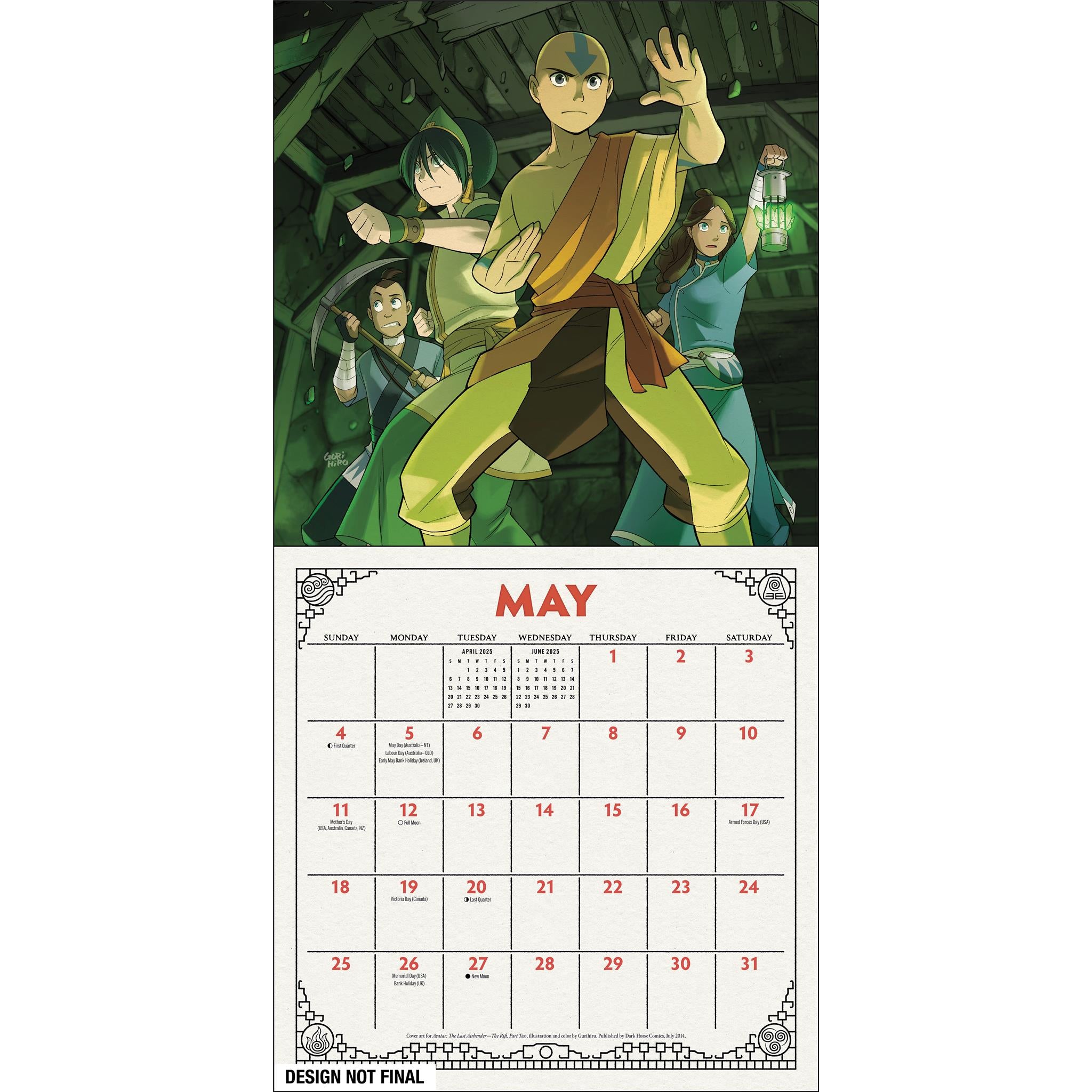 Avatar The Last Airbender Collectors Edition with Print Wall 2025 Calendar - Online Exclusive