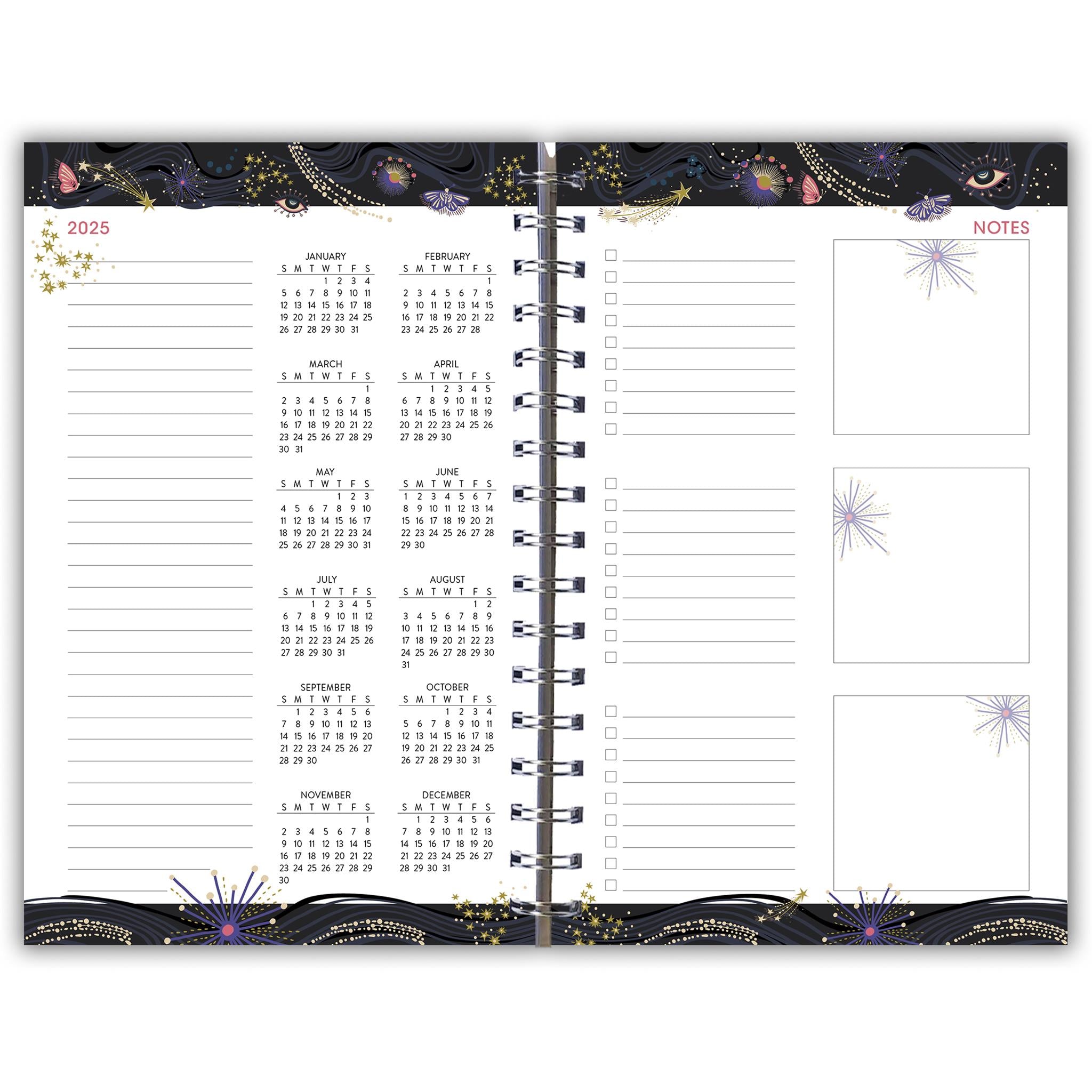 Designer Sun Moon Stars Engagement 2025 Calendar - Online Exclusive