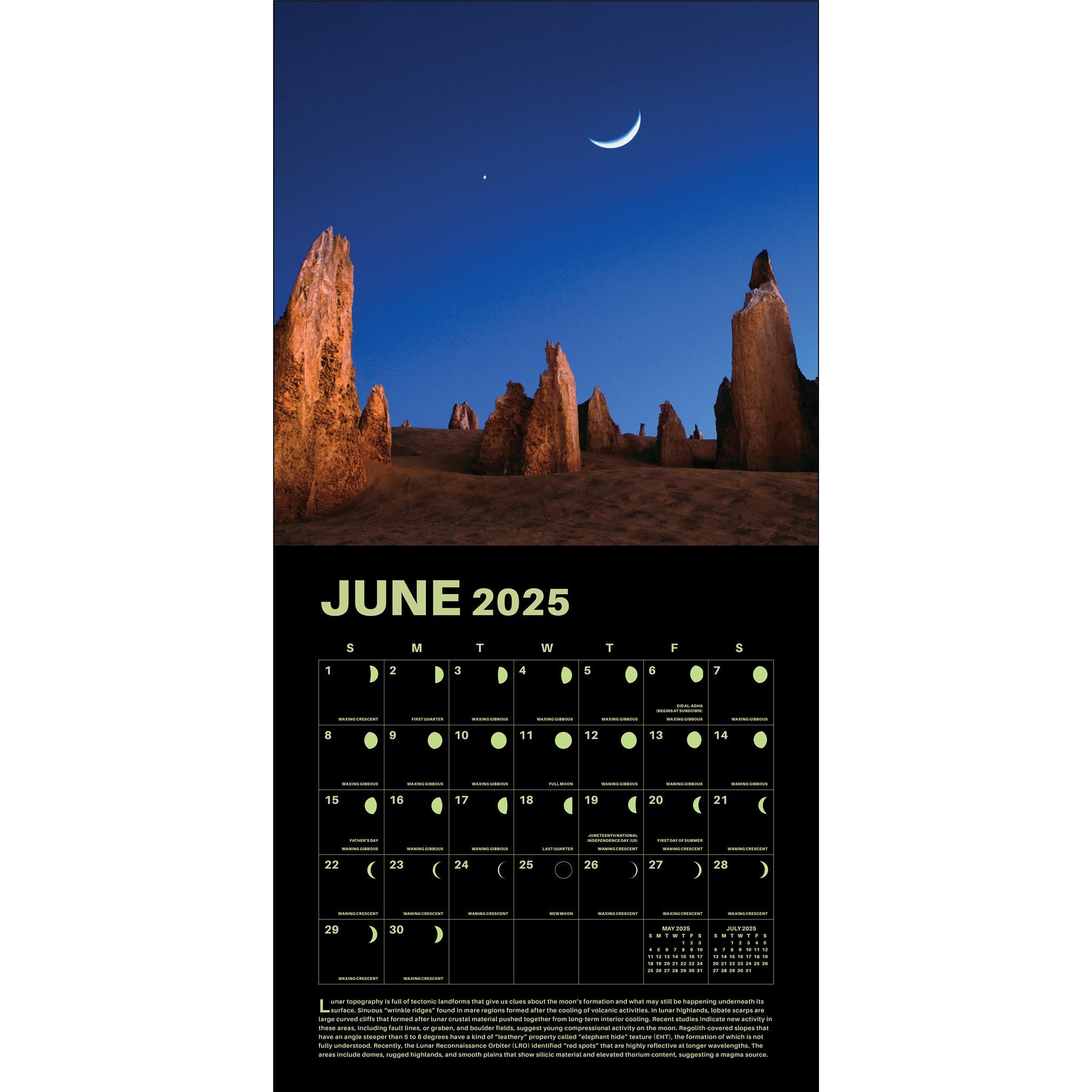 Lunar Wall 2025 Calendar