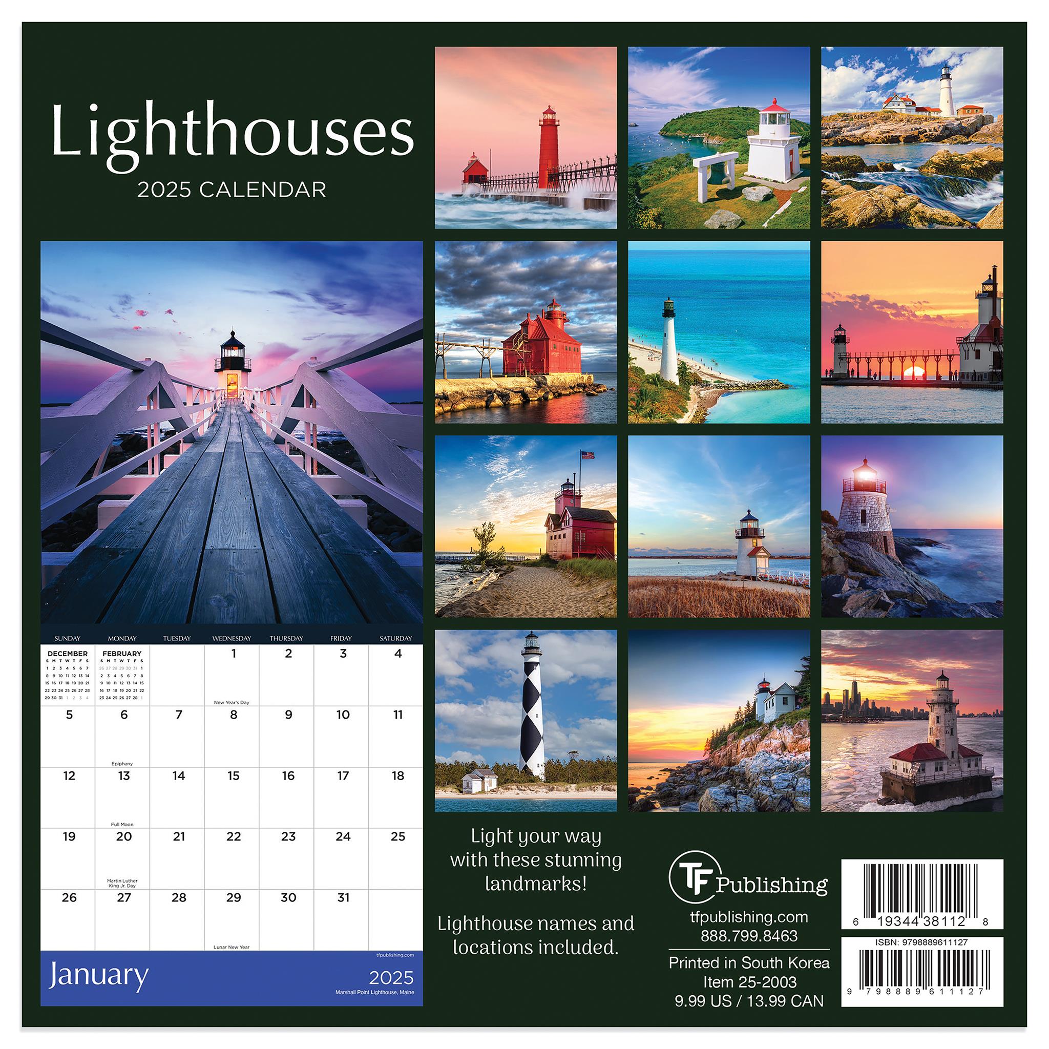 Lighthouses Mini 2025 Calendar - Online Exclusive