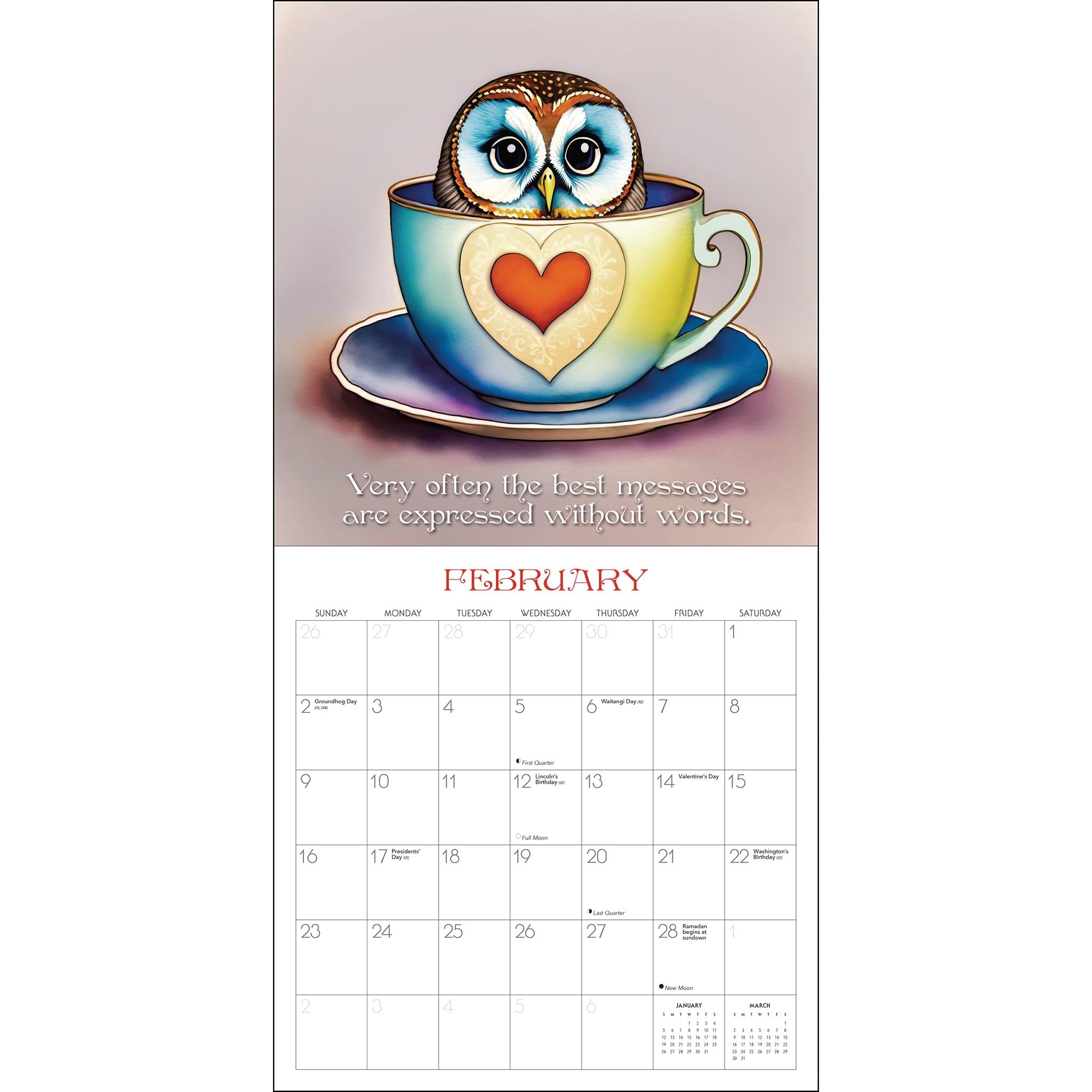 Teacup Wisdom Wall 2025 Calendar