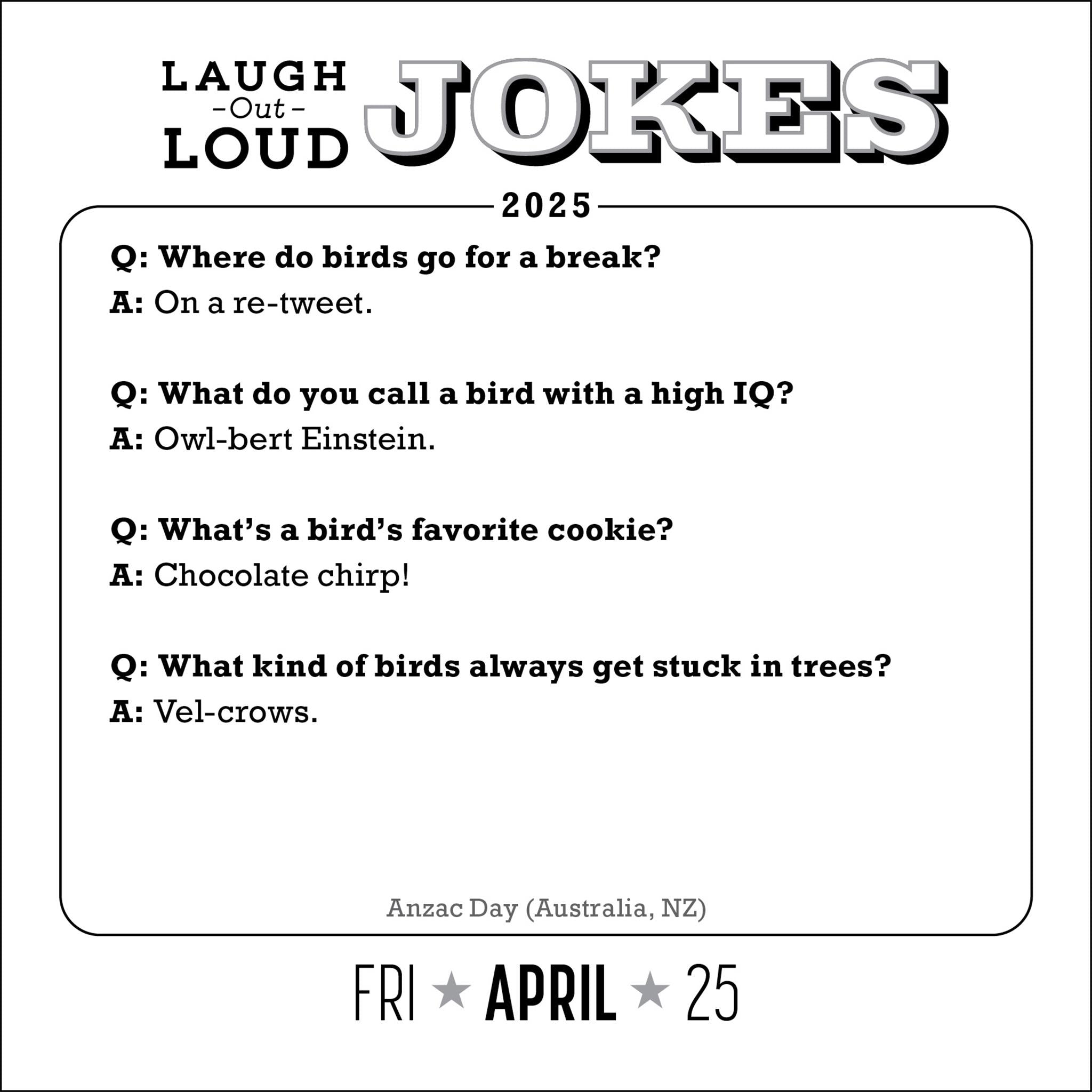 Laugh Out Loud Jokes Box 2025 Calendar - Online Exclusive