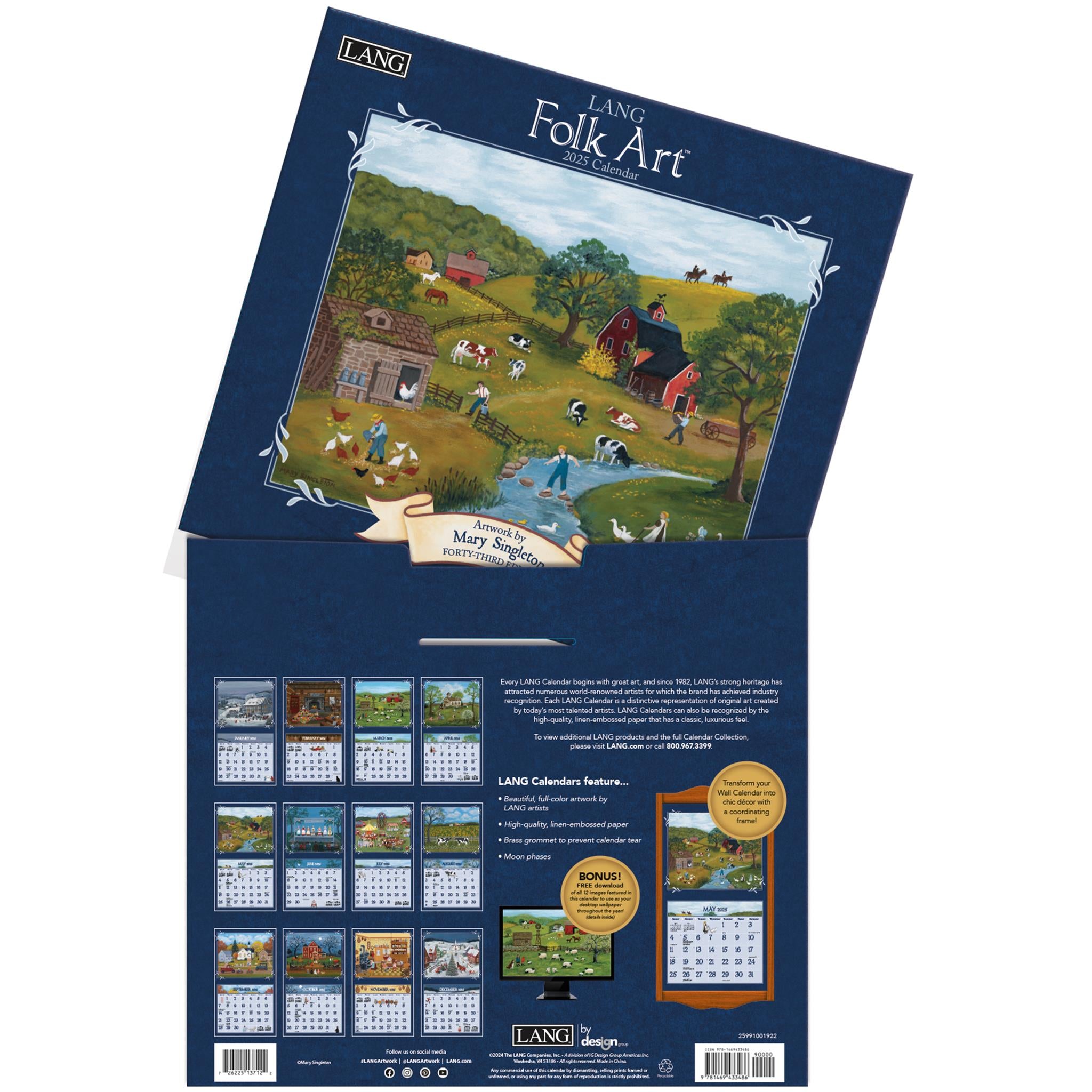 Lang Folk Art Wall 2025 Calendar - Online Exclusive