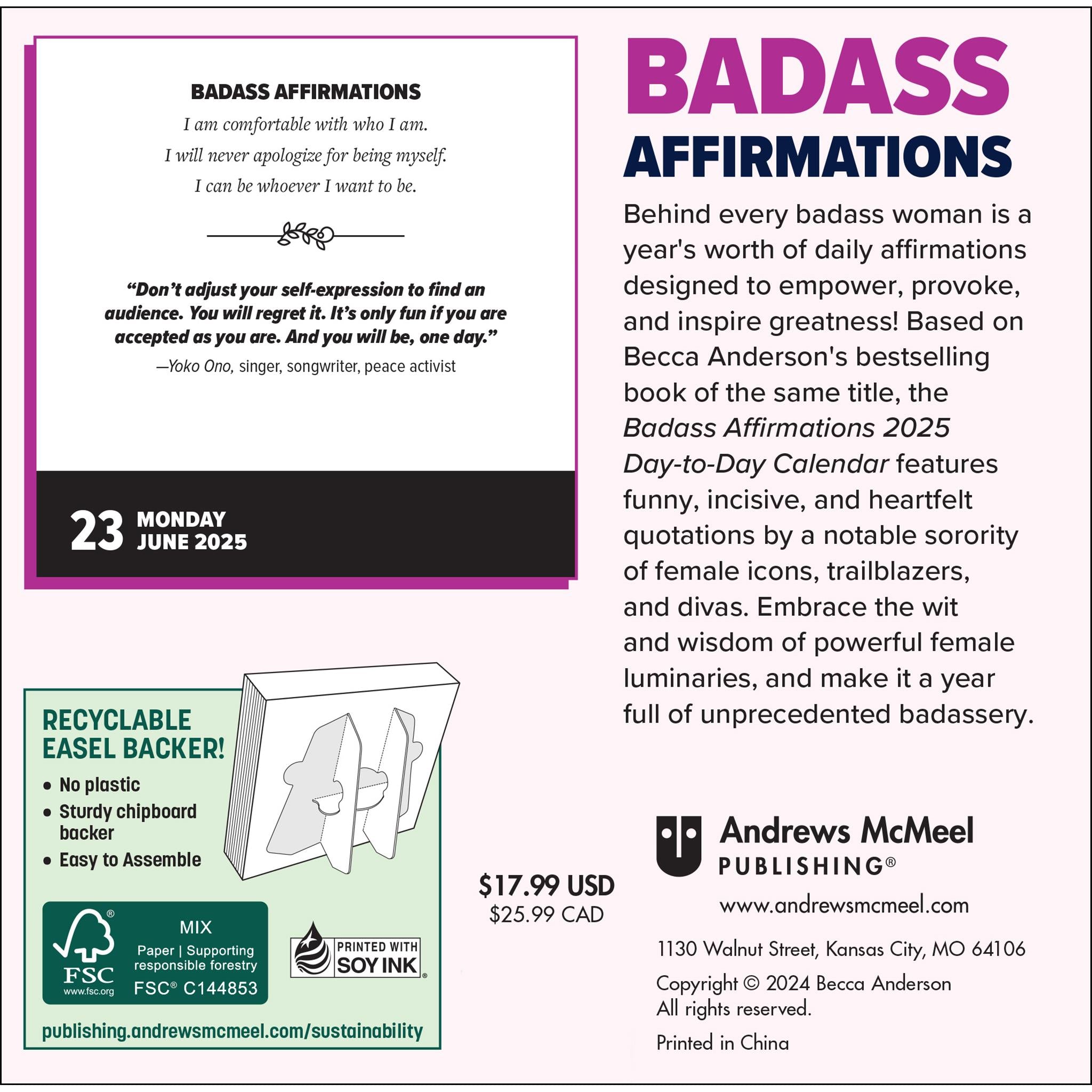 Badass Affirmations Box 2025 Calendar - Online Exclusive