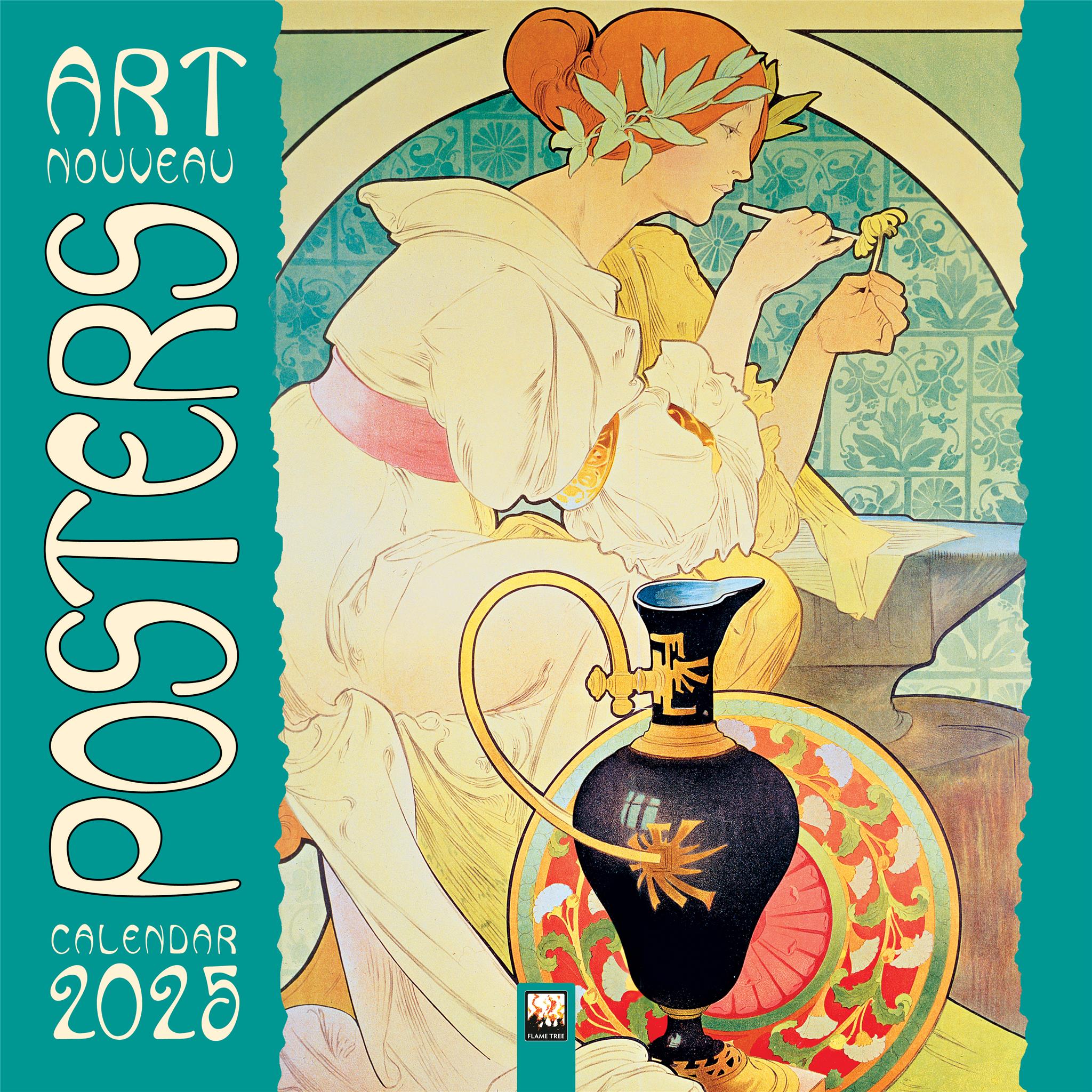 Art Nouveau Posters Wall 2025 Calendar