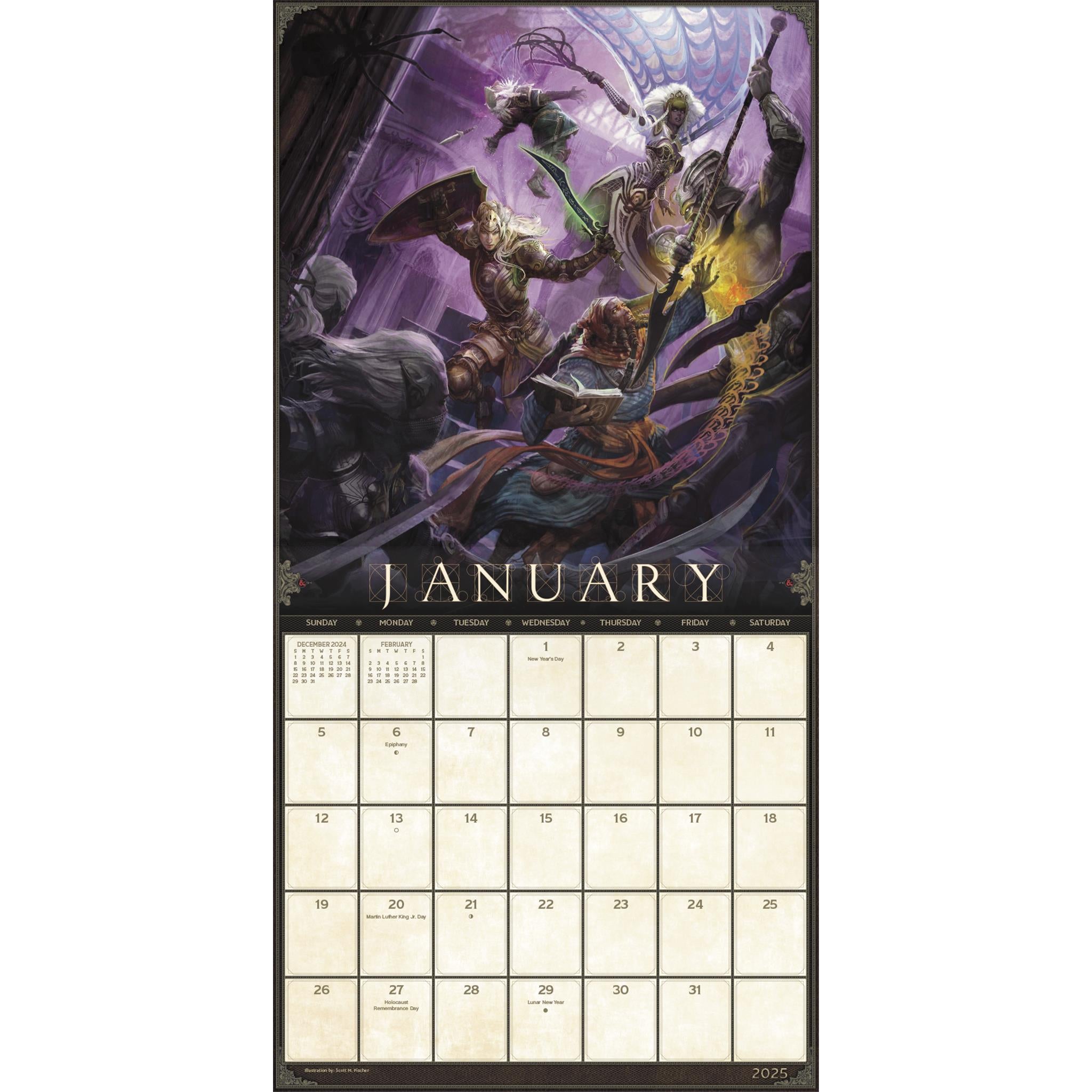 Dungeons And Dragons Classic Wall 2025 Calendar - Online Exclusive