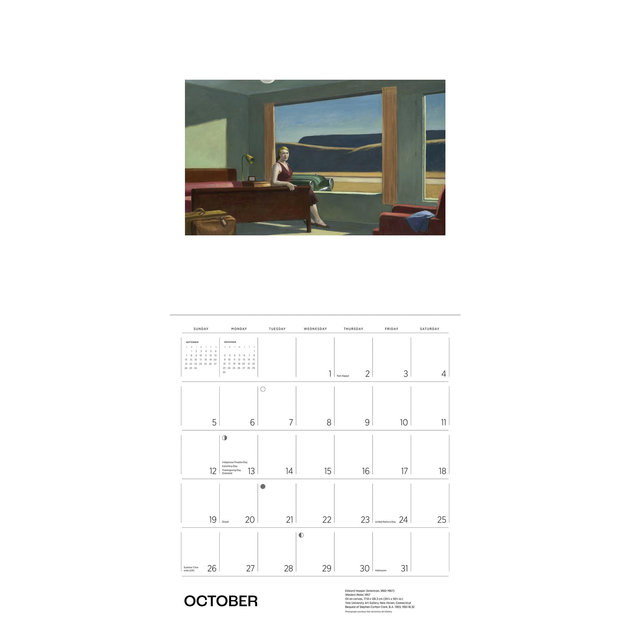 Edward Hopper Wall 2025 Calendar