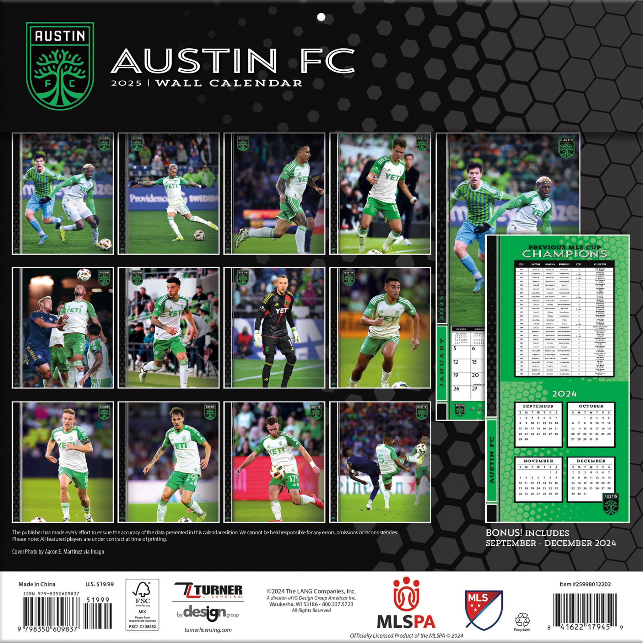 MLS Austin Wall 2025 Calendar - Online Exclusive