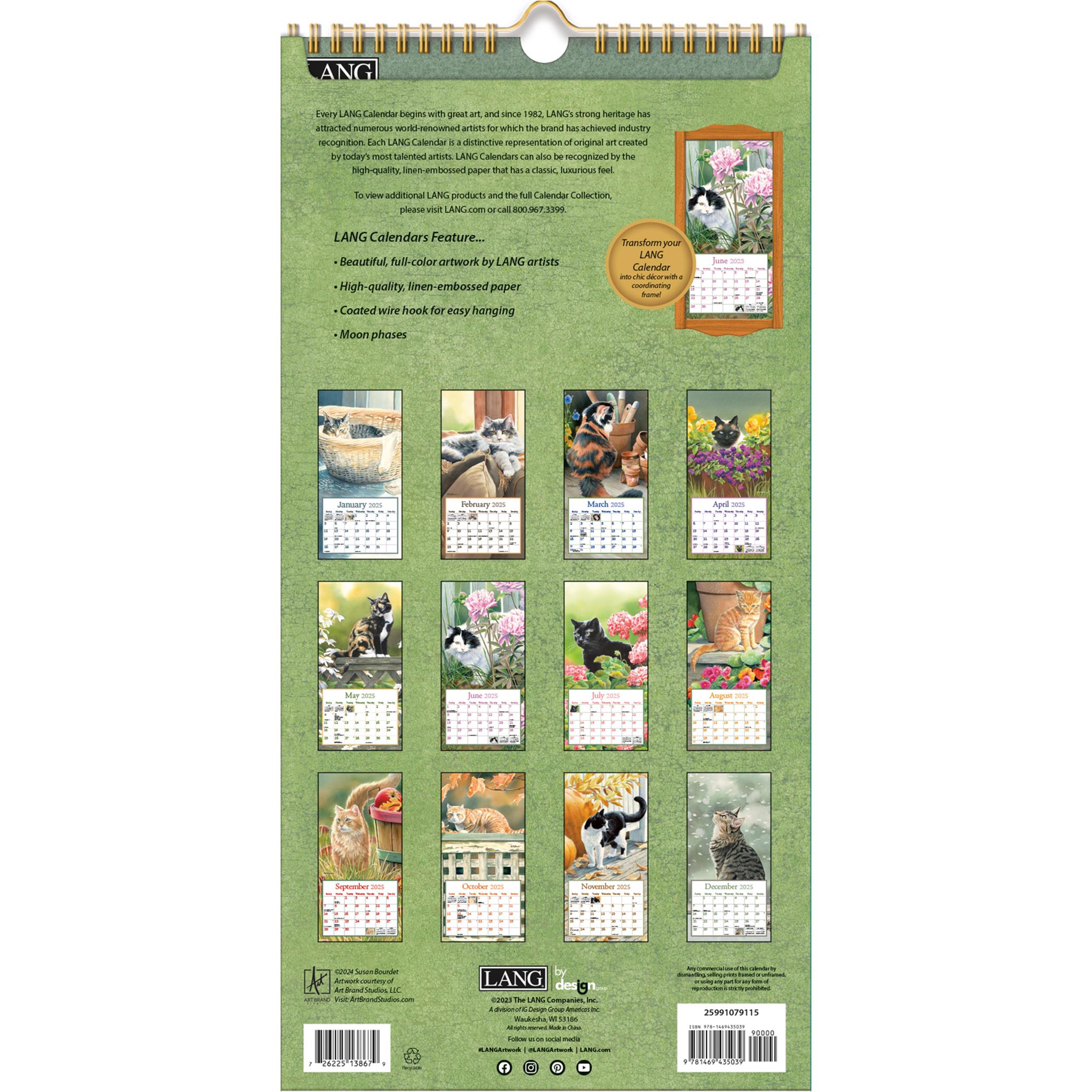 Cats In The Country Slim 2025 Calendar product image | Calendar Club Canada