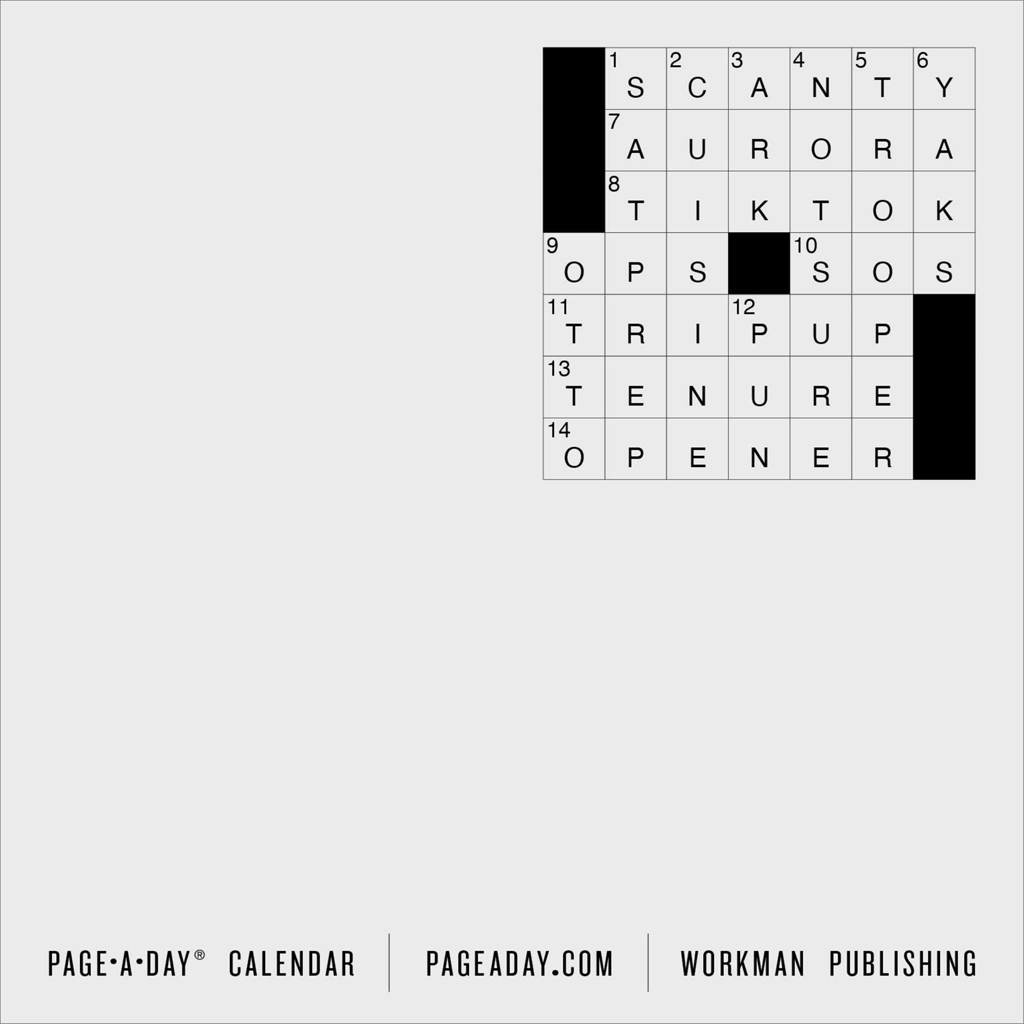 New York Times Mini Crossword Box 2025 Calendar - Online Exclusive