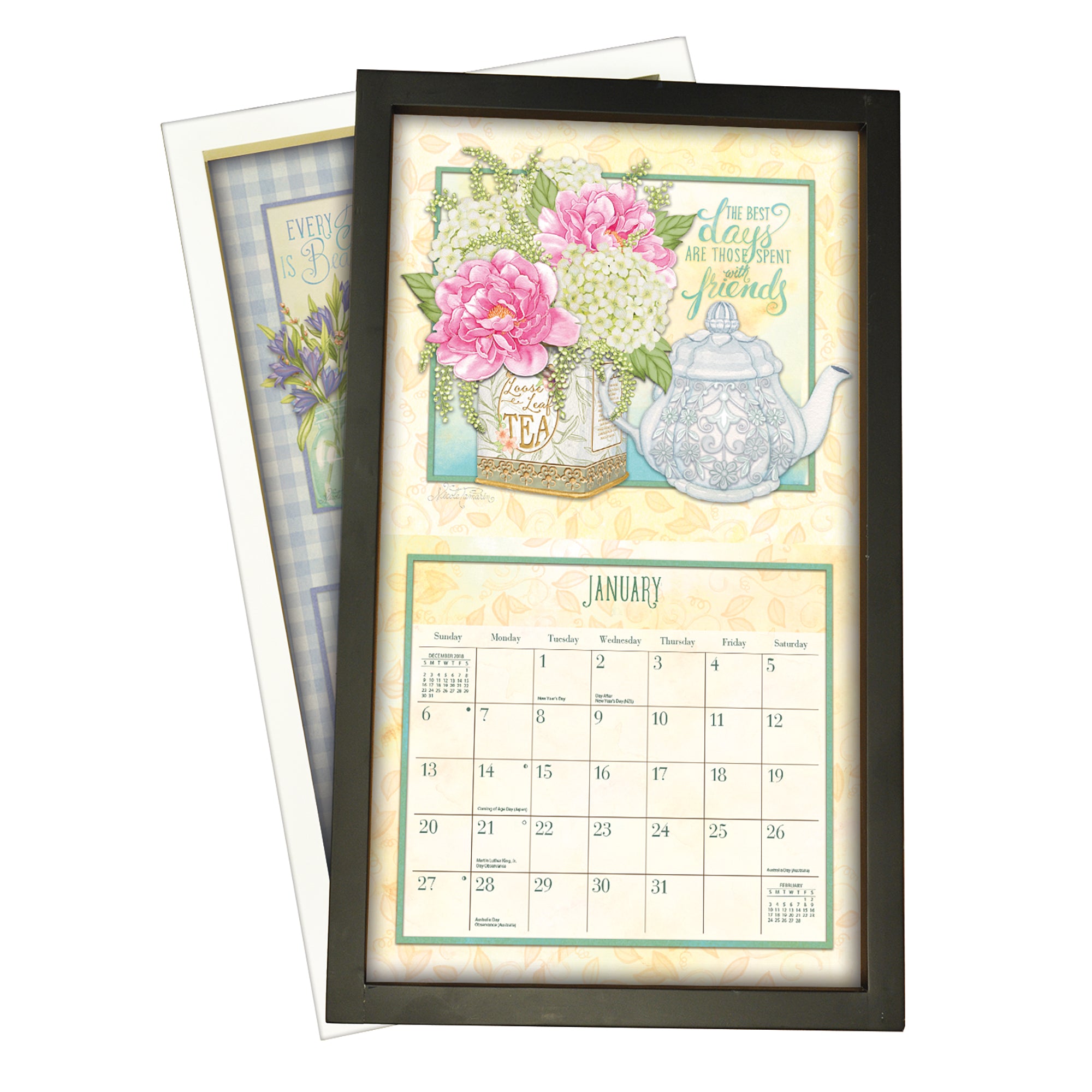 White Contemporary Wooden Calendar Frame - Online Exclusive