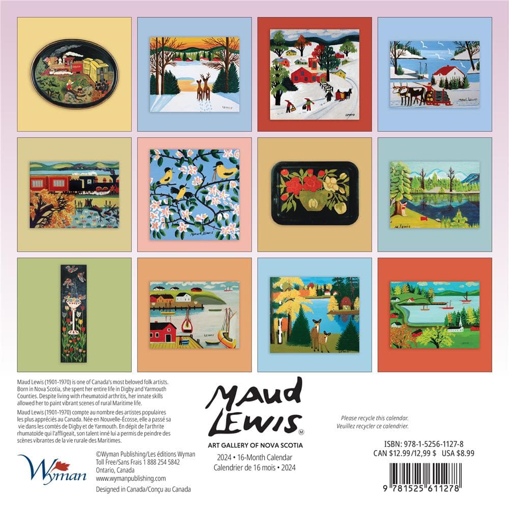 9781525611278 Maud Lewis 2024 Mini Calendar Wyman Publishing Calendar