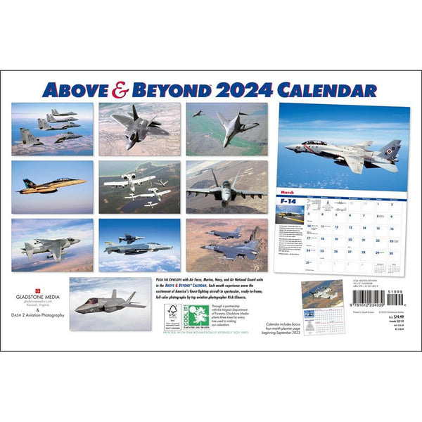 9781612234939 Above and Beyond 2024 Oversized Wall Calendar Gladstone
