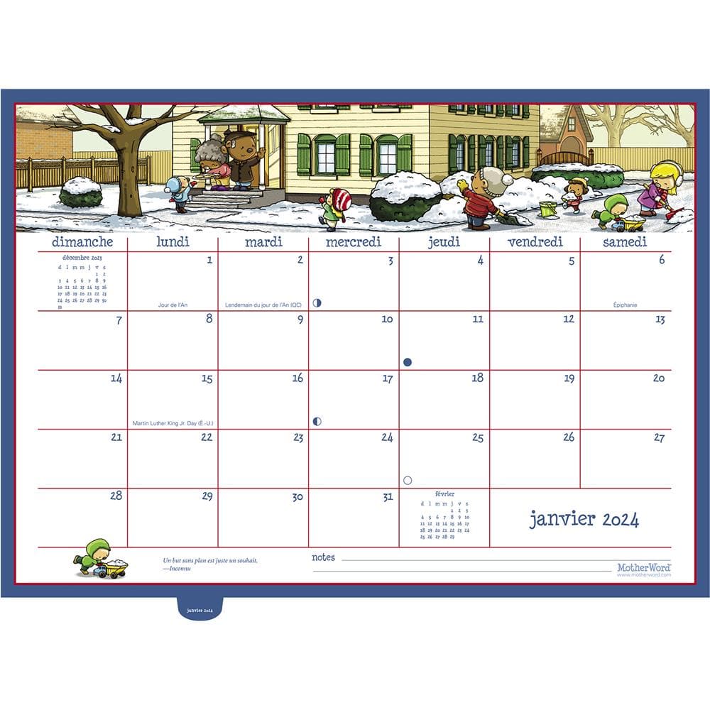 9781647064884 Motherword 2024 Deluxe Wall Calendar (French) ACCO Brands